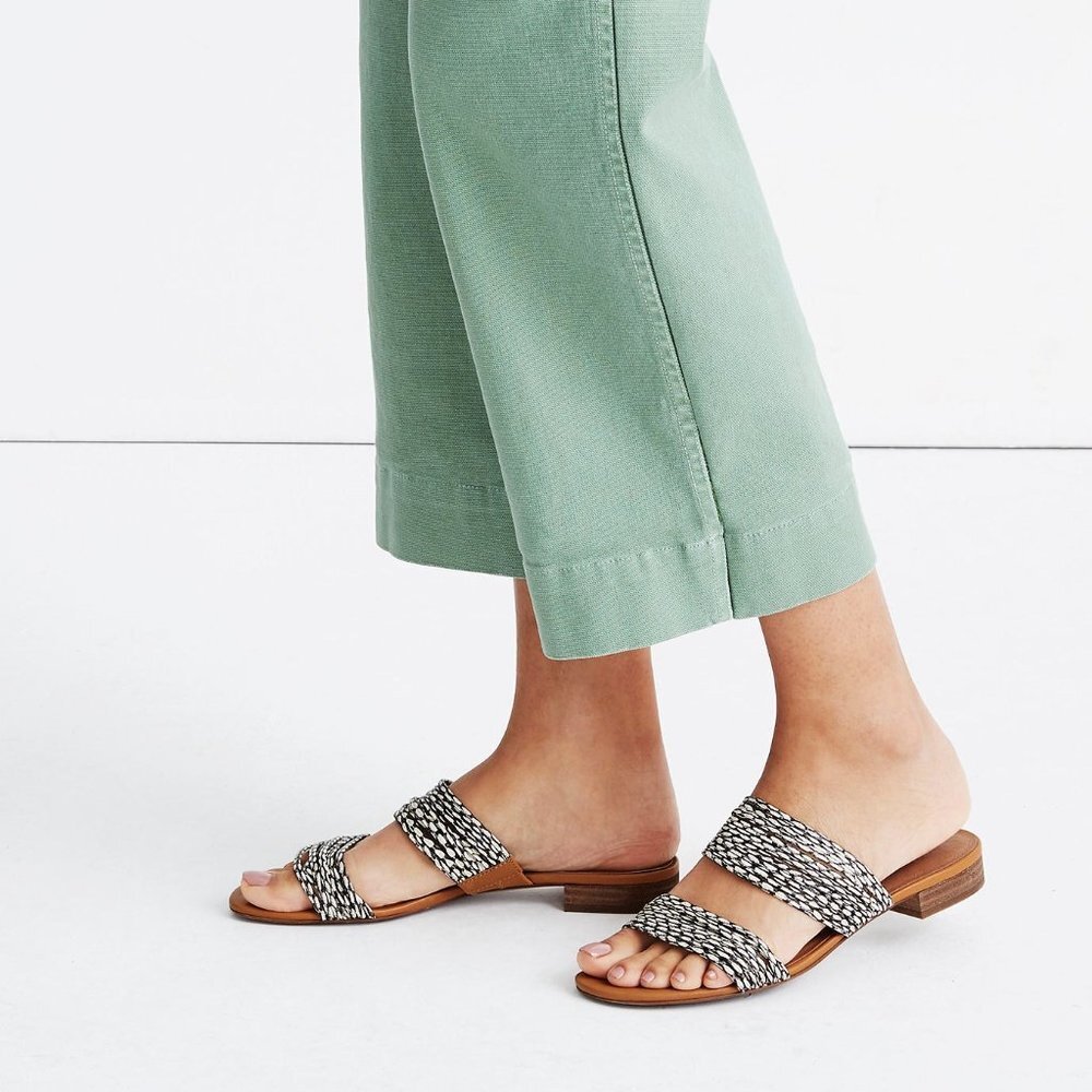 The Meg Slide Sandal by Madewell 
Snake Embossed Leather
